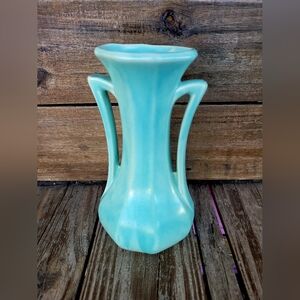 Vintage 1940" Mc Coy Art Deco Elegant Turquoise Ceramic Vase